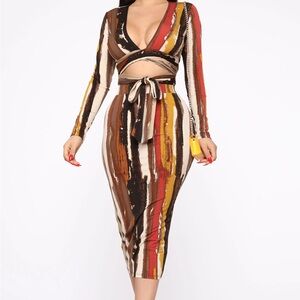 Striped Multicolor Bodycon Dress